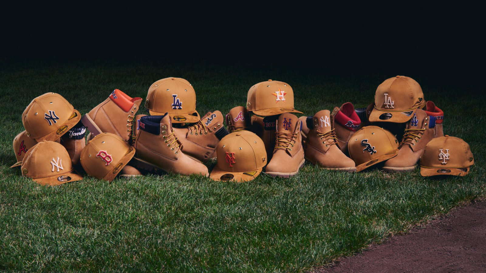Colección Timberland® x New Era® con gorras inspiradas en equipos de la MLB y las icónicas botas de 6 pulgadas.